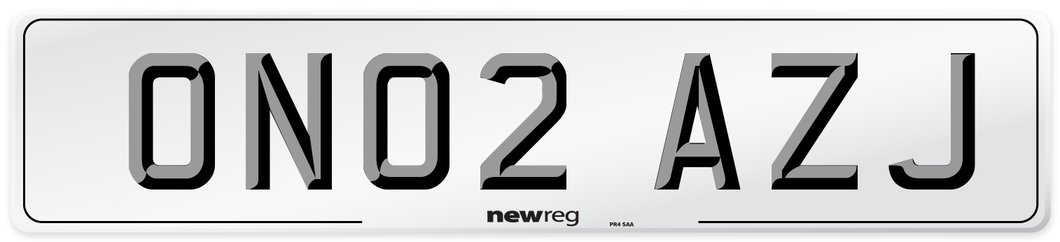 ON02 AZJ Number Plate from New Reg